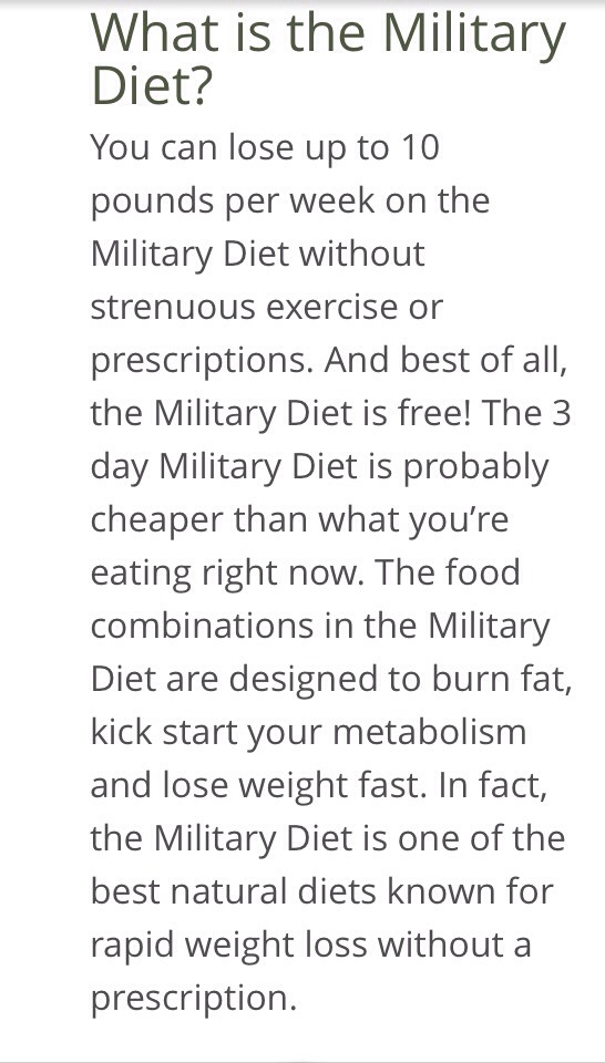 3 Day Military Diet Lose 10 Pounds