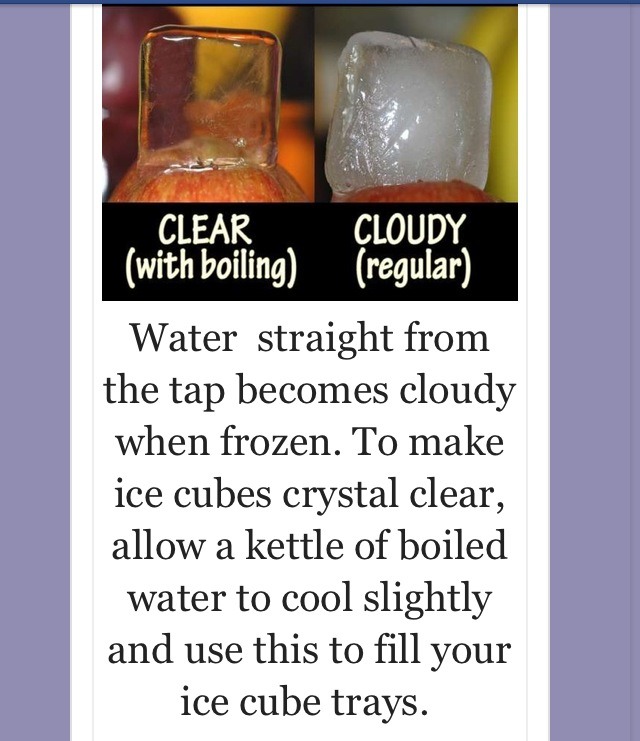 For Clear Ice Cubes Use Boiling Water. Musely