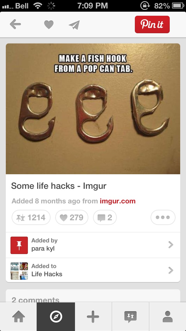 Make A Fish Hook From A Can Of Pop Tab Musely