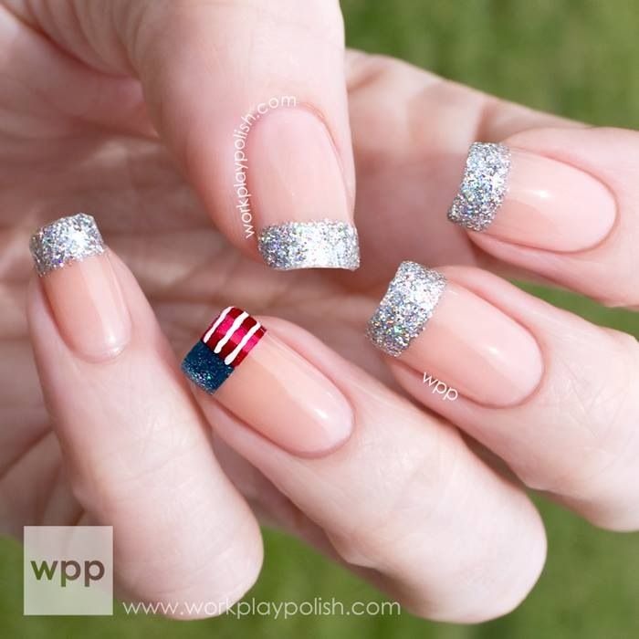 Red White And Blue French Nails! Musely