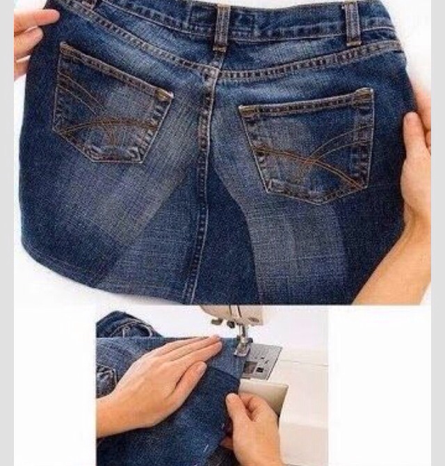 💞 DIY Recycle Old Jeans To A Skirt 💞 Musely