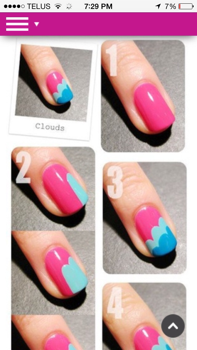 Cute Cloudy Nail Art 💅 Musely