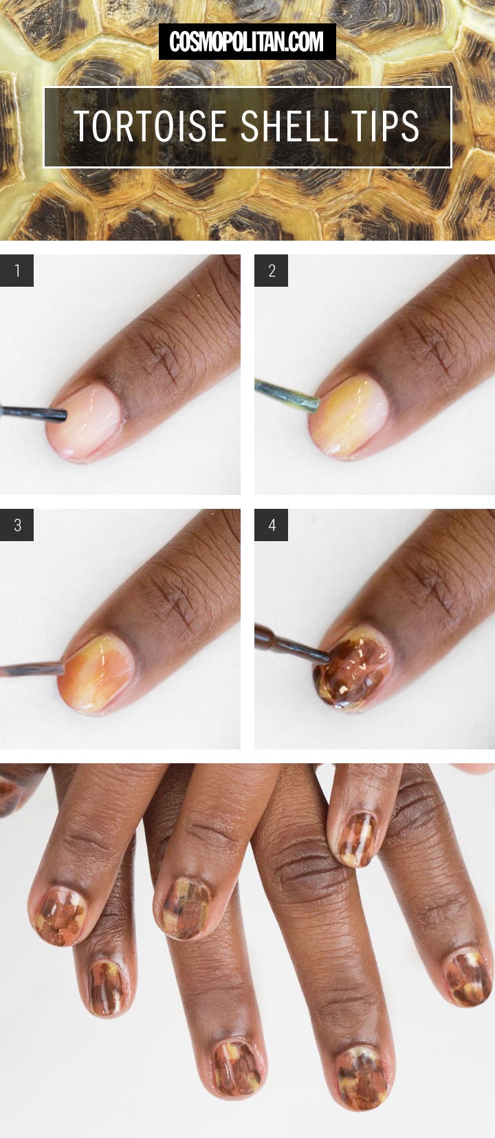 Nail Art HowTo Tortoise Shell Tips Musely
