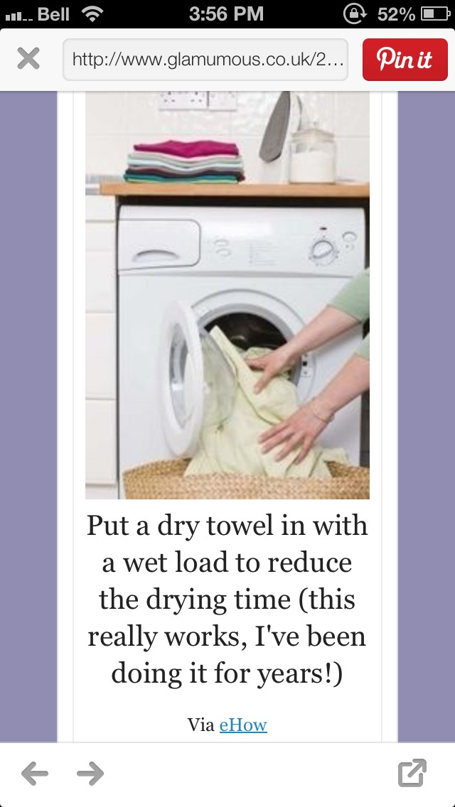 Put A Dry Towel In With A Wet Load To Reduce The Drying Time Musely