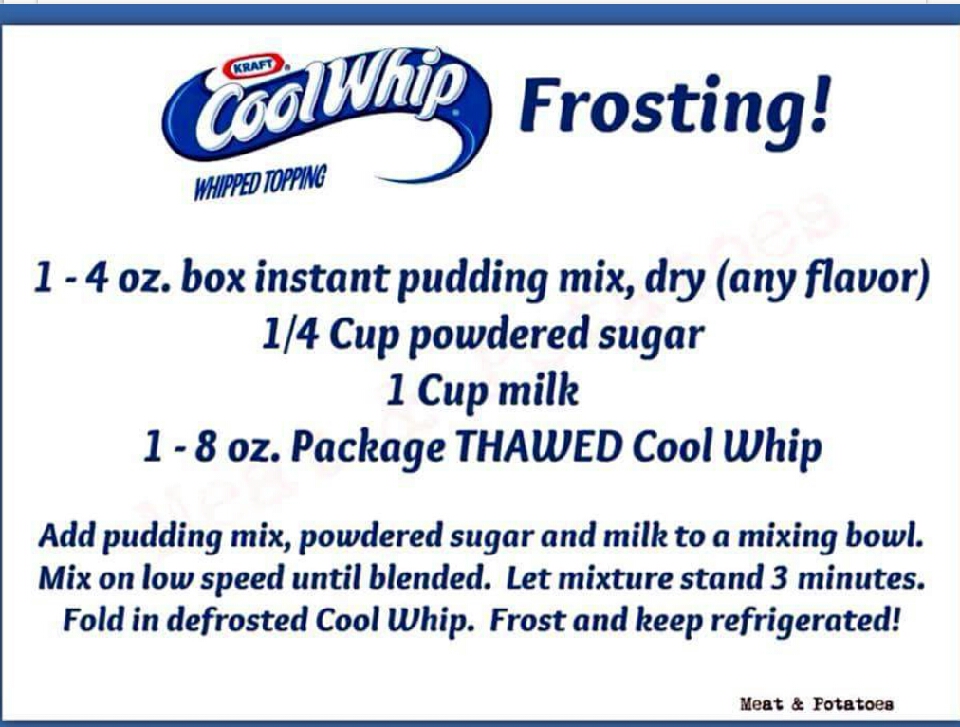 Cool Whip Frosting! Musely