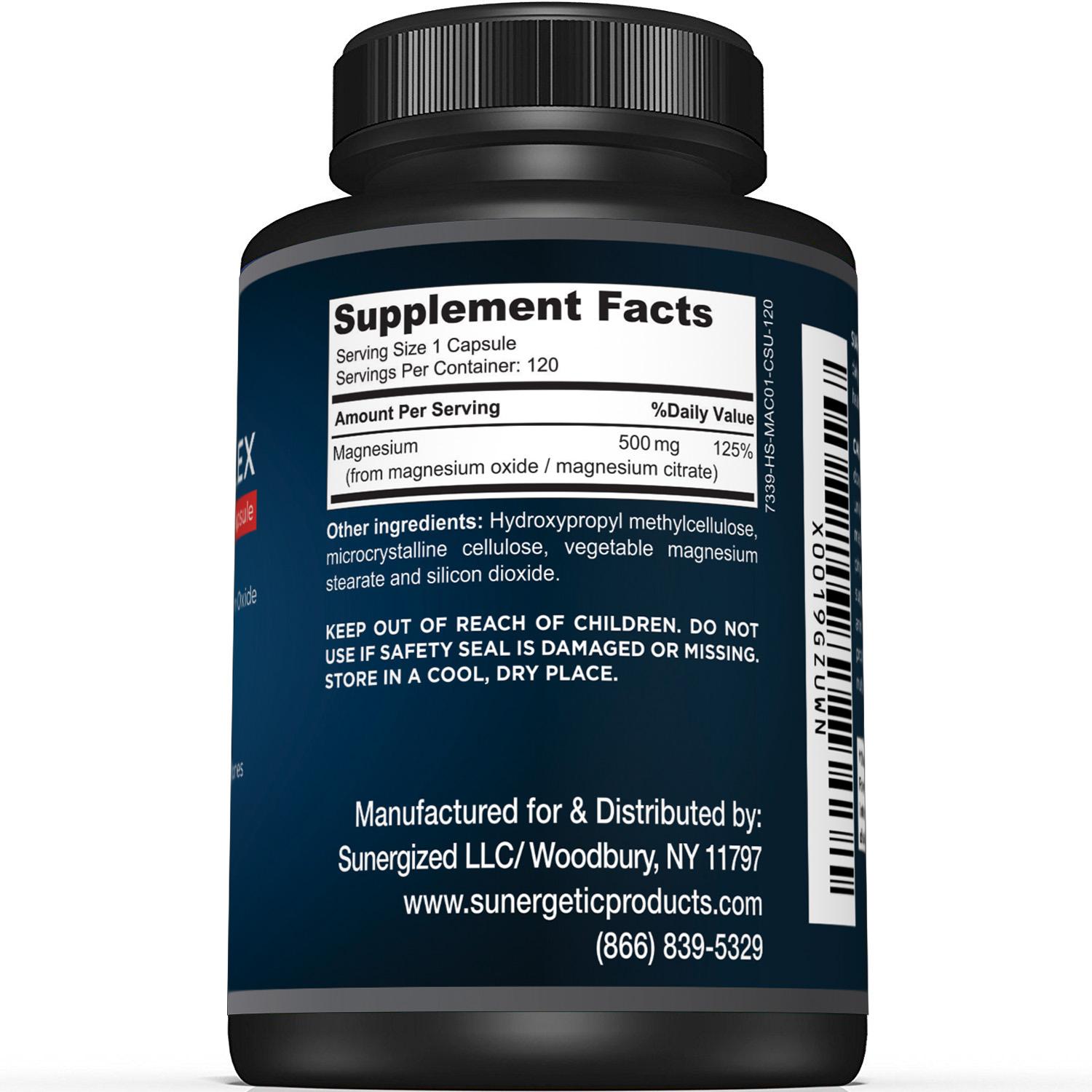 Sunergetic Magnesium Citrate & Oxide Supplement by Sunergetic Musely