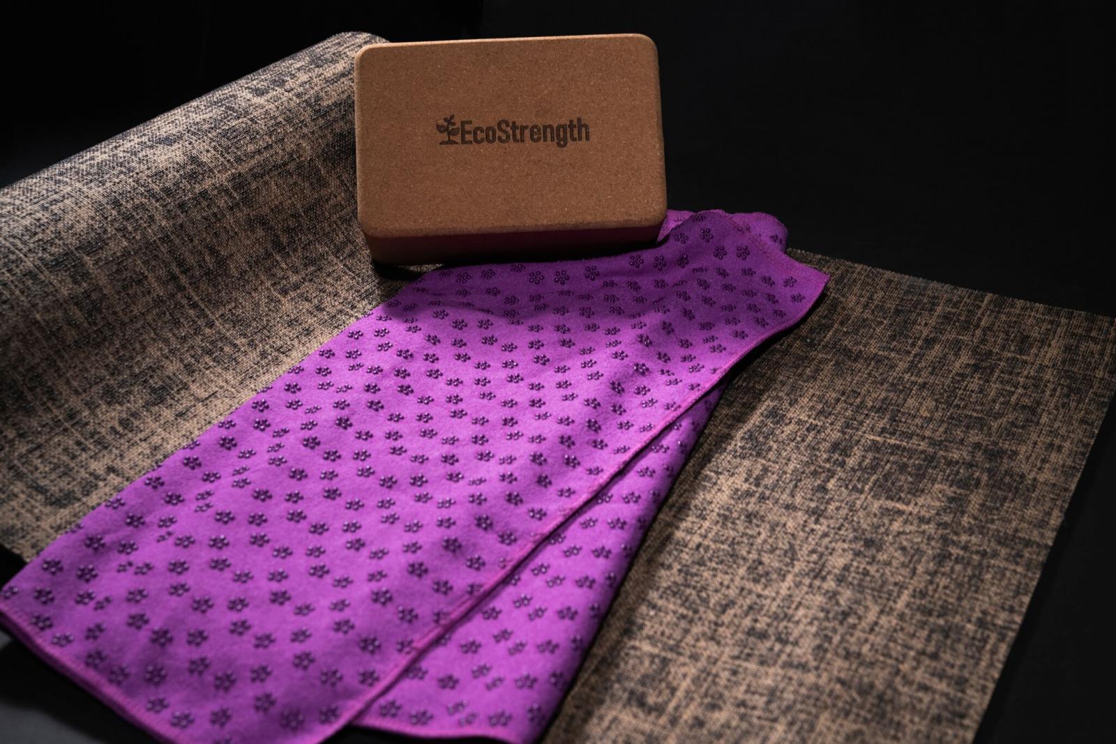 Purple Blossom Yoga Mat Towel by EcoStrength Musely
