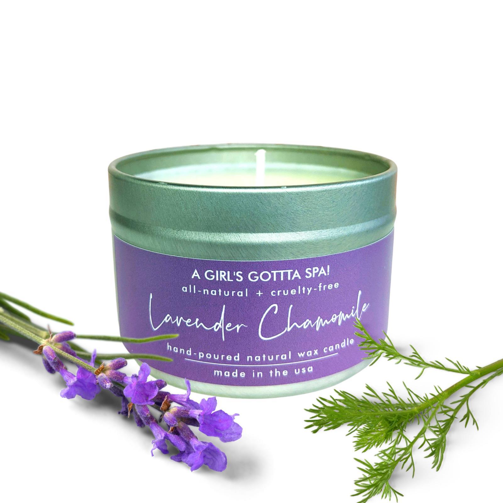 Lavender Chamomile Natural Wax Candle by A Girl's Gotta Spa! Musely