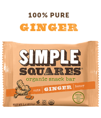 Ginger SIMPLE Squares - Organic Nutrition Bar - Box of 12 bars Ginger SIMPLE Squares - Organic Nutrition Bar - Box of 12 bars