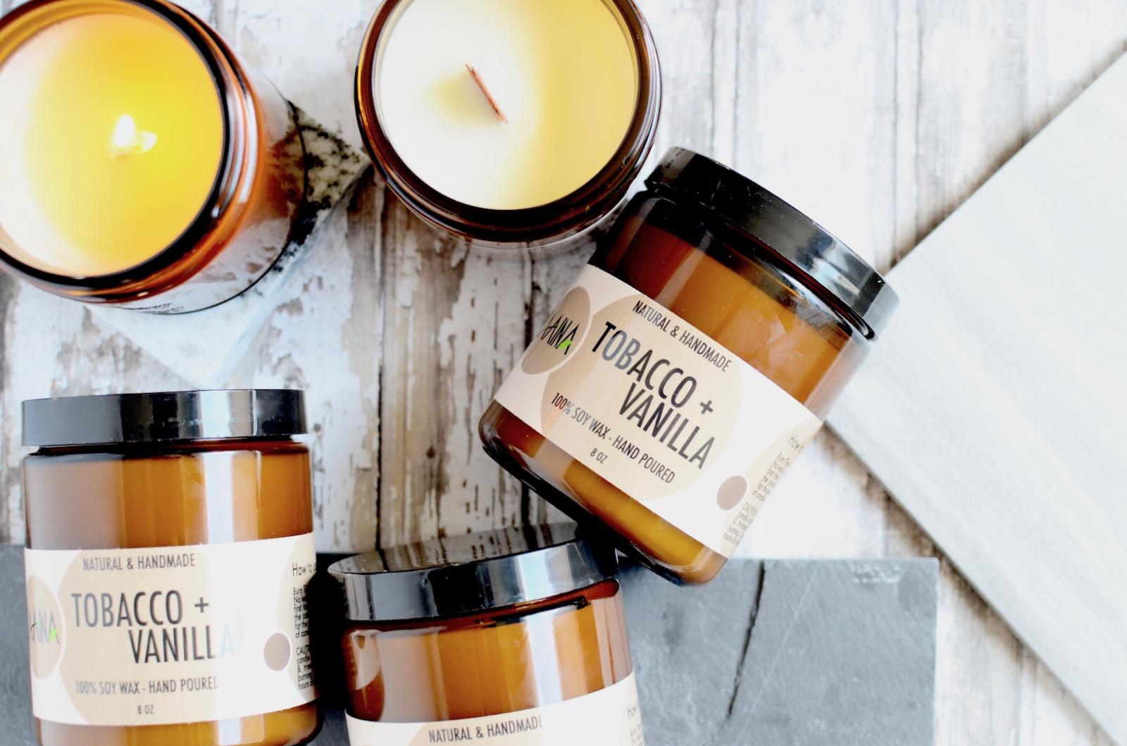 Tobacco + Vanilla Soy Candle by Zaaina Skincare Tobacco + Vanilla Soy Candle