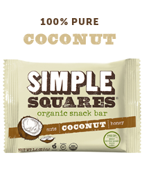 Coconut SIMPLE Squares - Organic Nutrition Bar - Box of 12 bars Coconut SIMPLE Squares - Organic Nutrition Bar - Box of 12 bars