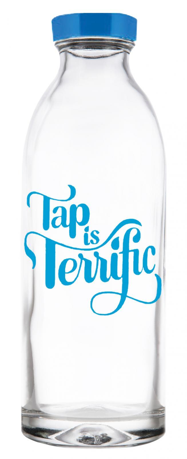 Tap Is Terrific Reusable Glass Water Bottle By Faucet Face 144