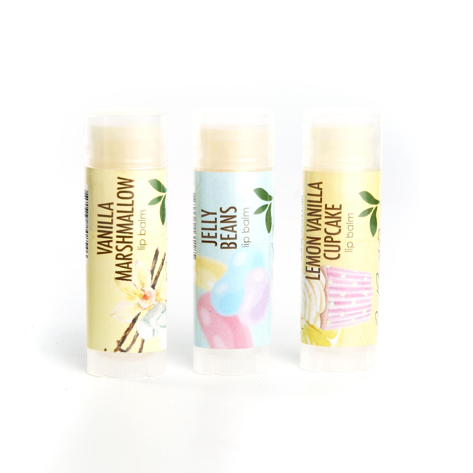 Special Gift Set - Lip balm set of 3 Vanilla Marshmallow, Jelly Bean And Vanilla Lemon Cupcake