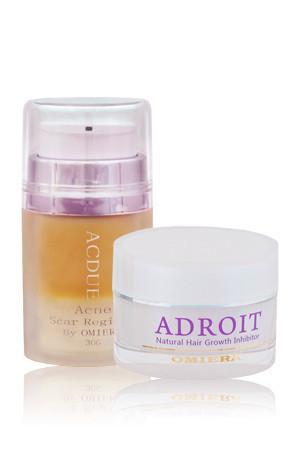 Natural Acdue Acne Scars Removal Treatment + Adroit Bikini, Facial, And Legs Hair Growth Inhibitor Set Natural Acdue Acne Scars Removal Treatment + Adroit Bikini, Facial, And Legs Hair Growth Inhibitor Set