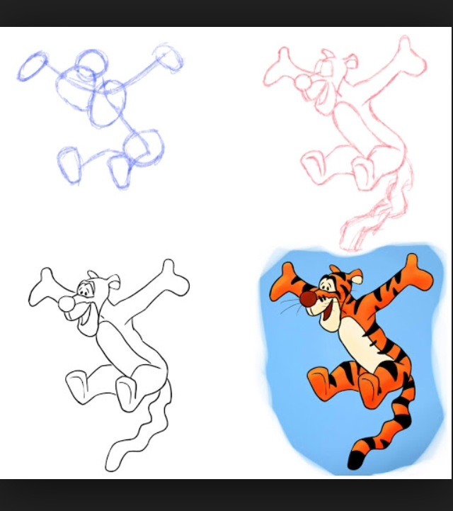 Example of practicing drawing Disney characters