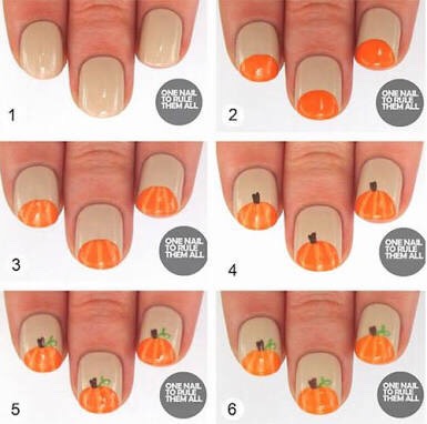Easy Pumpkin Nail Art Tutorials For Fall And Some More Inspirations Easy Pumpkin Nail Art Tutorials For Fall And Some More Inspirations