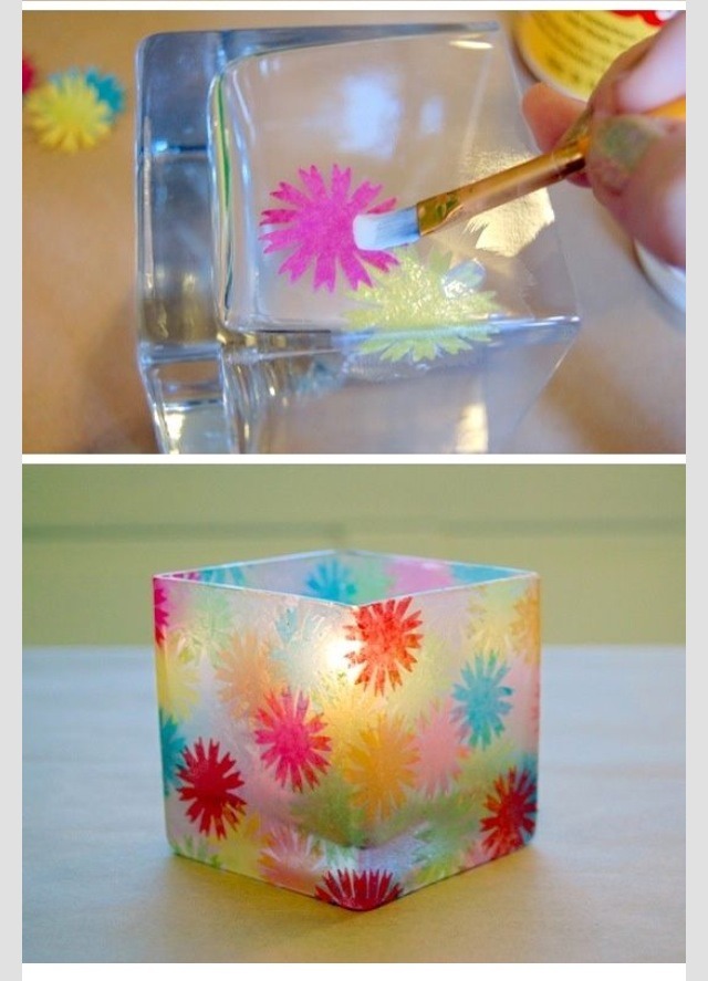 Diy Stained Glass Candle Holder Using Mod Podge😍😍 Musely
