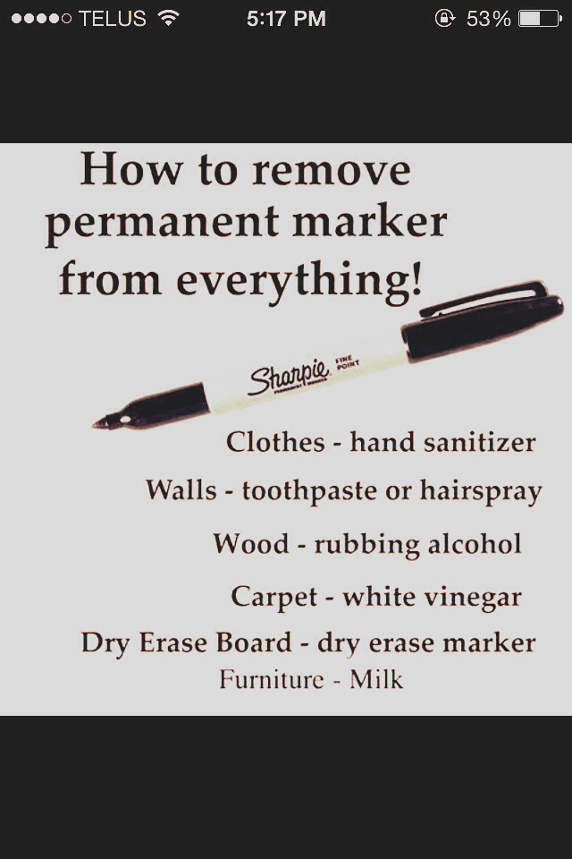 get permanent marker off different surfaces! Musely
