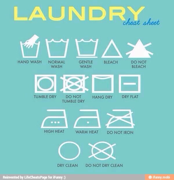 Laundry Tips Cheat Sheet Printable