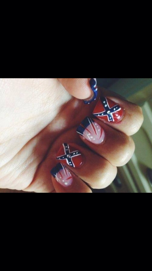 Rebel Flag Nail Design Musely
