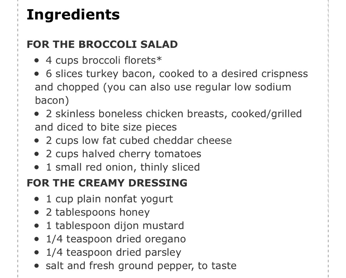 CREAMY BROCCOLI SALAD RECIPE WITH CHICKEN, BACON, AND CHEDDAR CHEESE