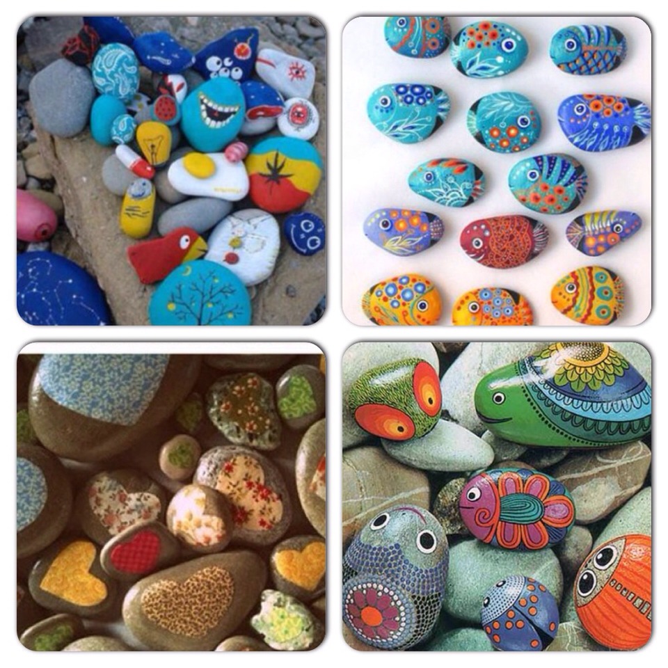 🍄Fun Creative Art On Rocks. DIY With Glossy Exterior Paint! Musely