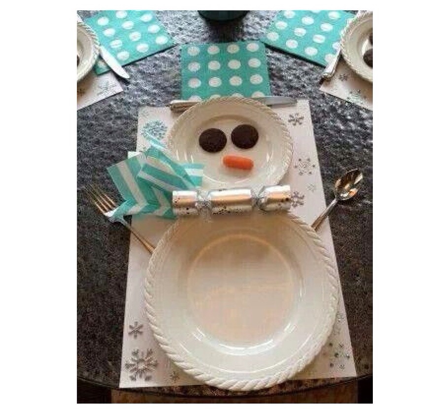 Cute Christmas Plate Layout For Christmas Dinner by Melissa Pressley