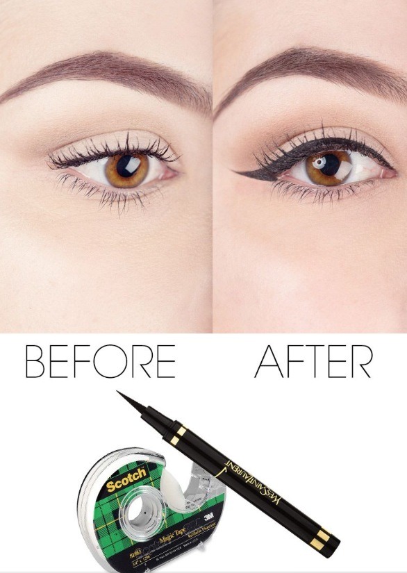 Use Scotch Tape For Perfect Your Eyeliner!! Musely