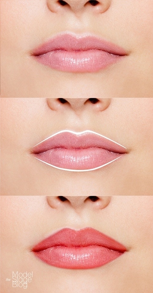 Make uneven lips symmetrical with liner. Musely