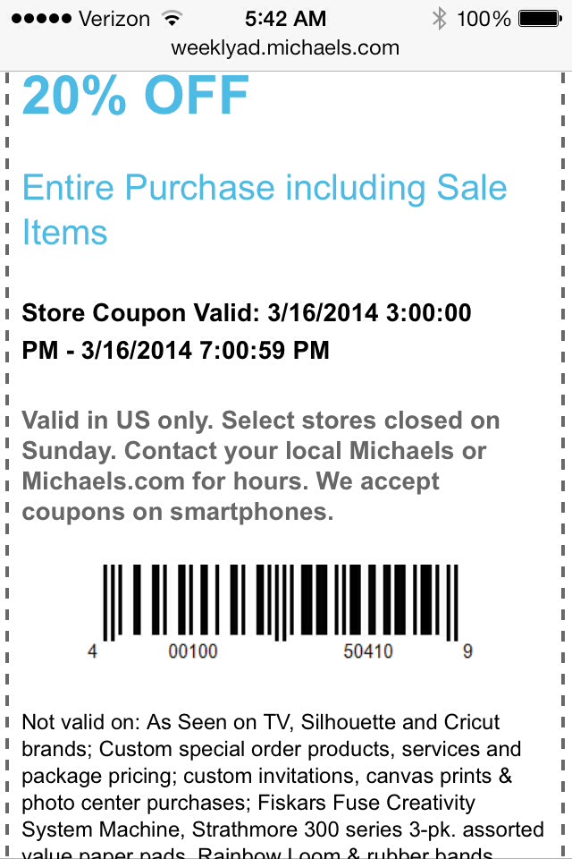 Michaels Coupon By Jo Musely