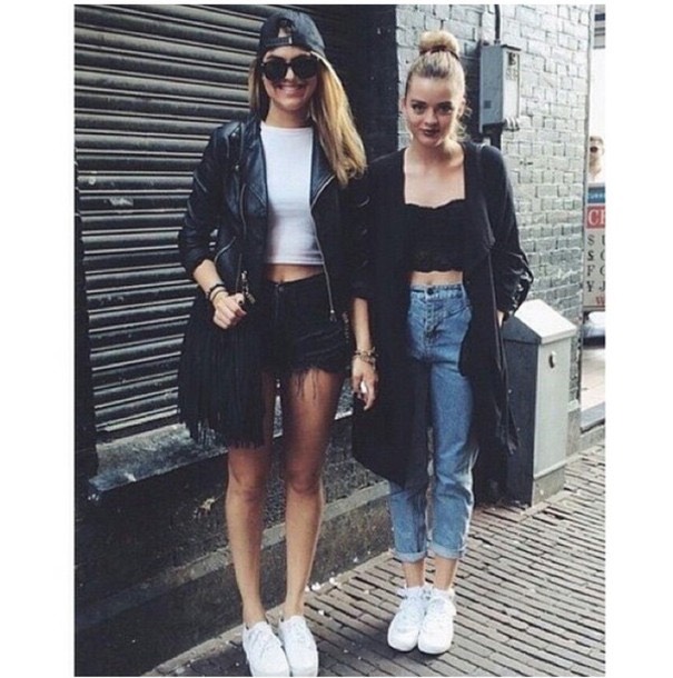 matching clothes with white shoes