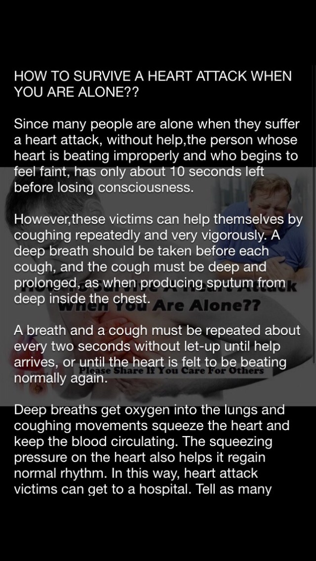 How To Survive A Heart Attack When Your Alone Musely