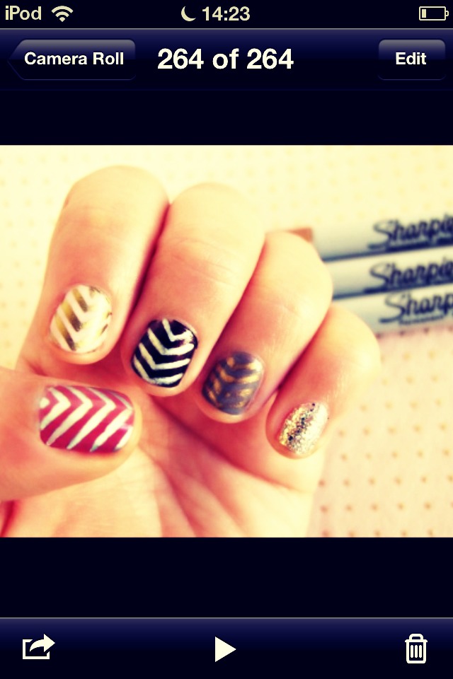 Permanent Marker Nails!!!! Amazing And So Quick And Easy Under 5 Mins