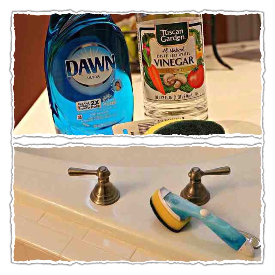 Fill A Dish washing Wand With Half Vinegar & Half Dish Soap For An Easy