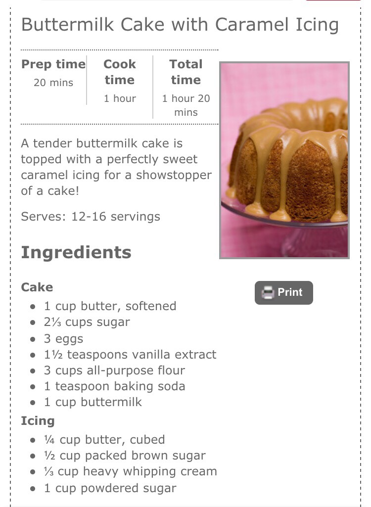 Buttermilk Cake With Caramel Icing - Musely