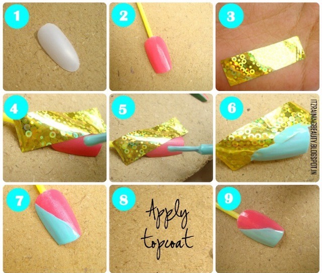 Super Easy DIY Nails Using Tape - Musely