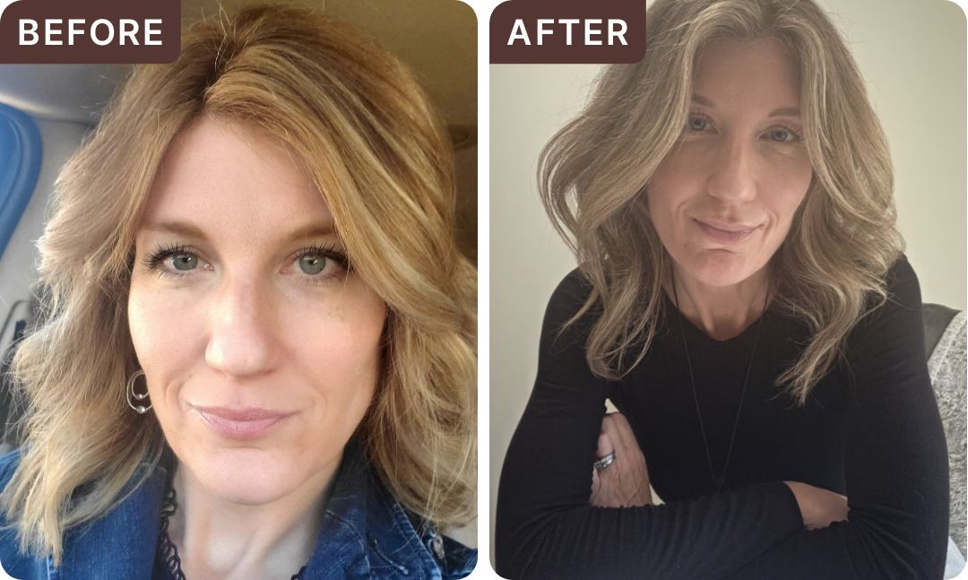 Kristen F. -- before and after, 8 weeks