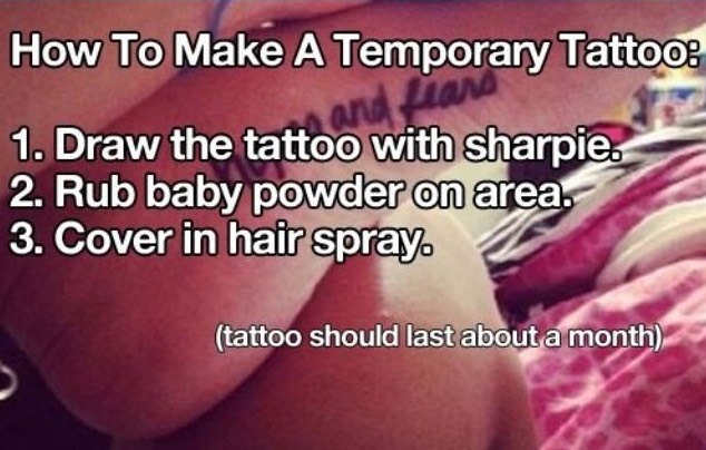Want To Make A Sharpie Tattoo Stay With Out Hairspray Or Baby