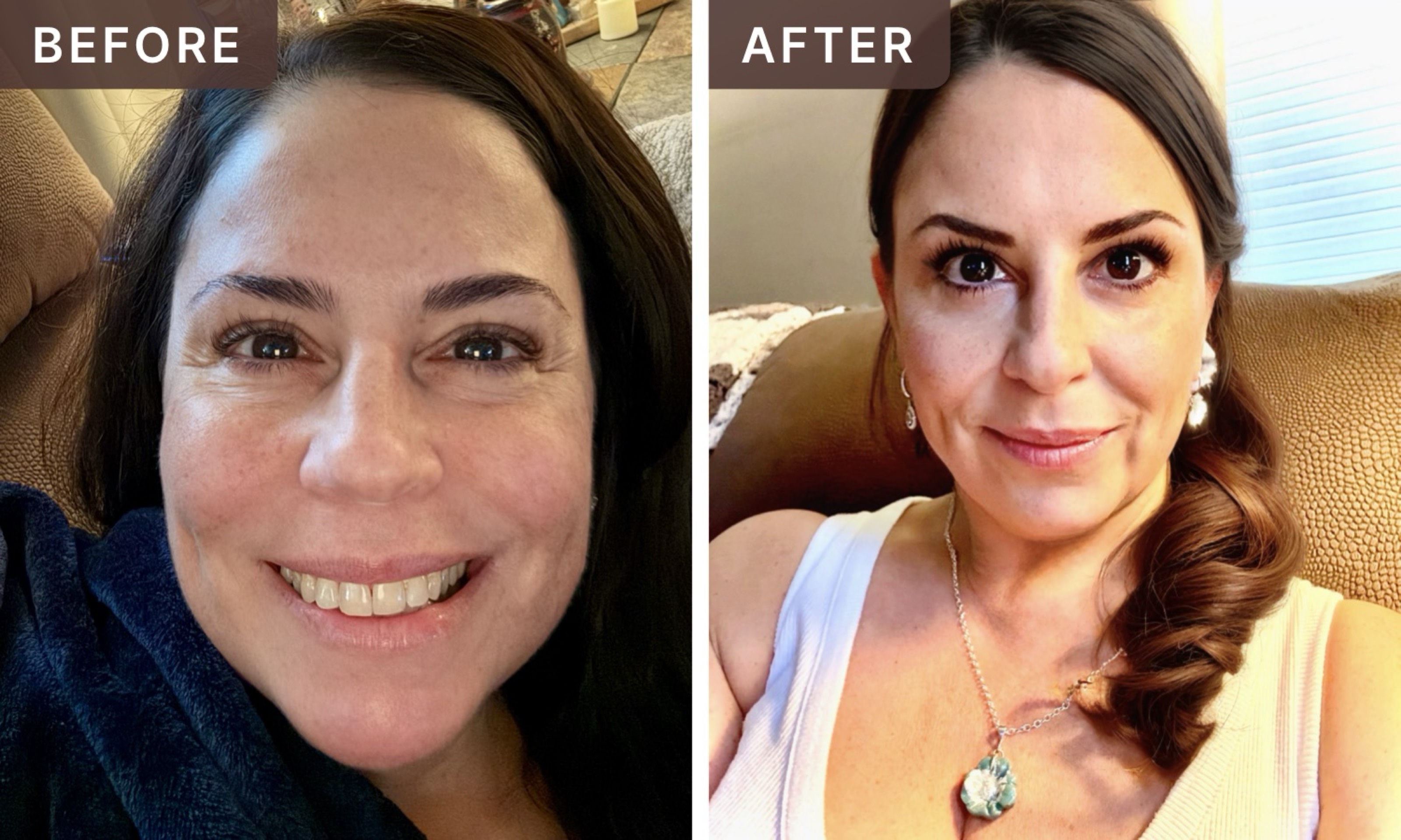 Sarah G. -- before and after, 8 weeks