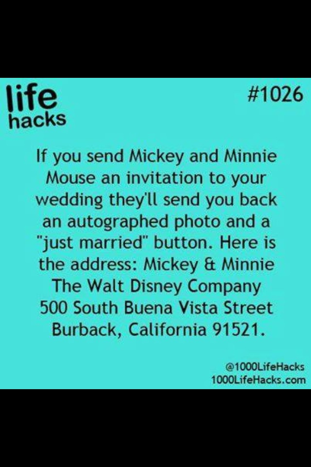 Musely Send Your Wedding Invitation To Mickey And Minnie Mouse They Will You An Autograph