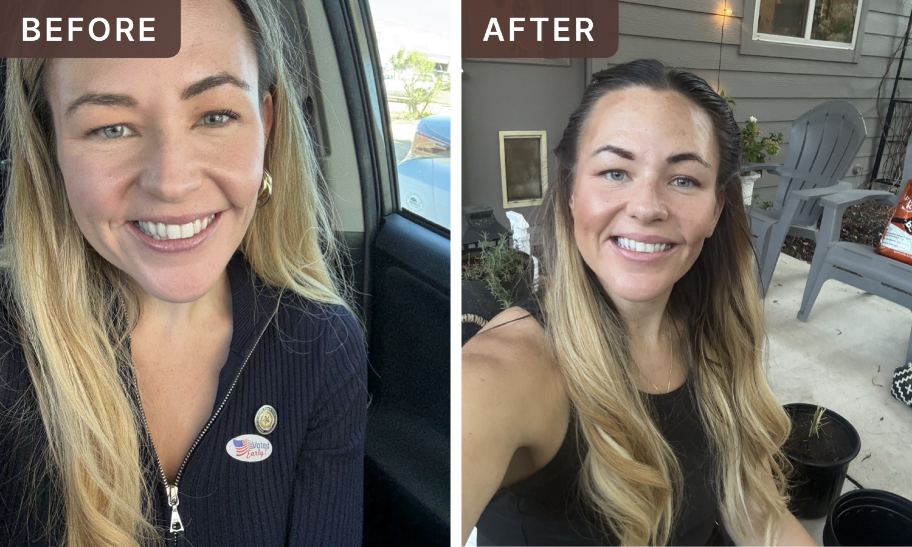 Brittany S. -- before and after, 8 weeks
