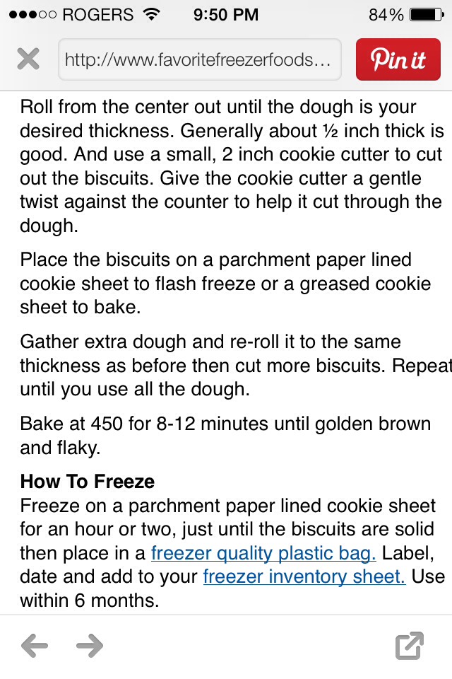Homemade Frozen Biscuits That Can Be Put In The Oven For A Quick Meal