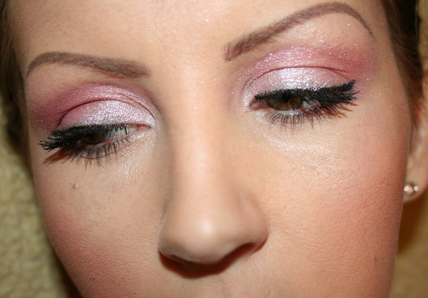 Use liquid highlighter as a base for your eyeshadow to make your eyes