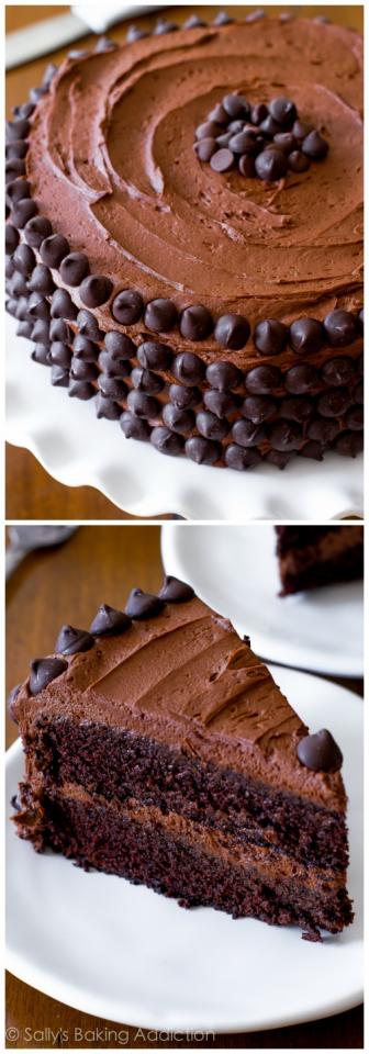 triple chocolate layer cake