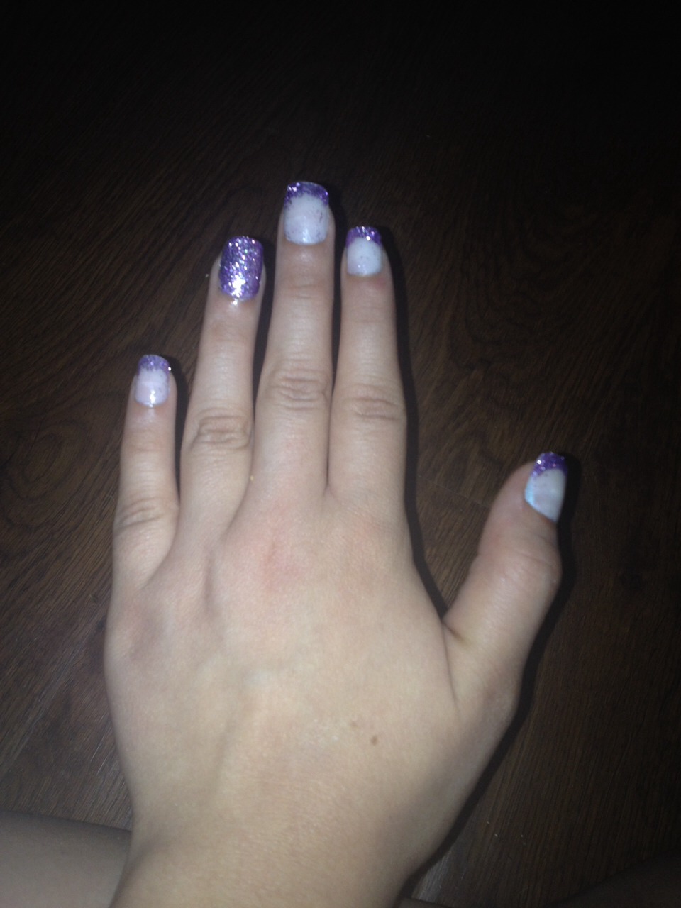 Nail Idea! Lavender French Tip With Full Glitter Accent Nail! :) - Musely