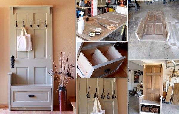 Musely Turn An Old Door Into Entrance Hall Bag Rack And Storage Unit Follow The