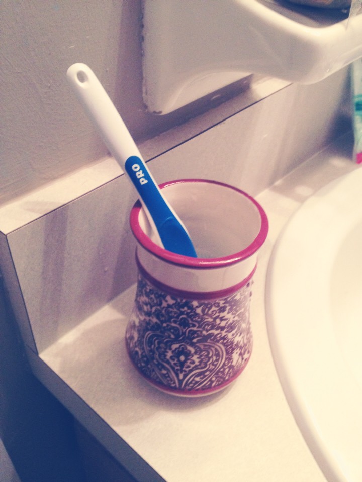 Leave your toothbrush soaking in this mixture overnight so when you use it in the morning it is absolutely clean.