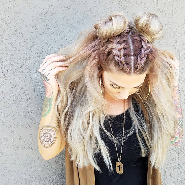 Double Dutch Braids High Bun Tutorial By Georgette Musely