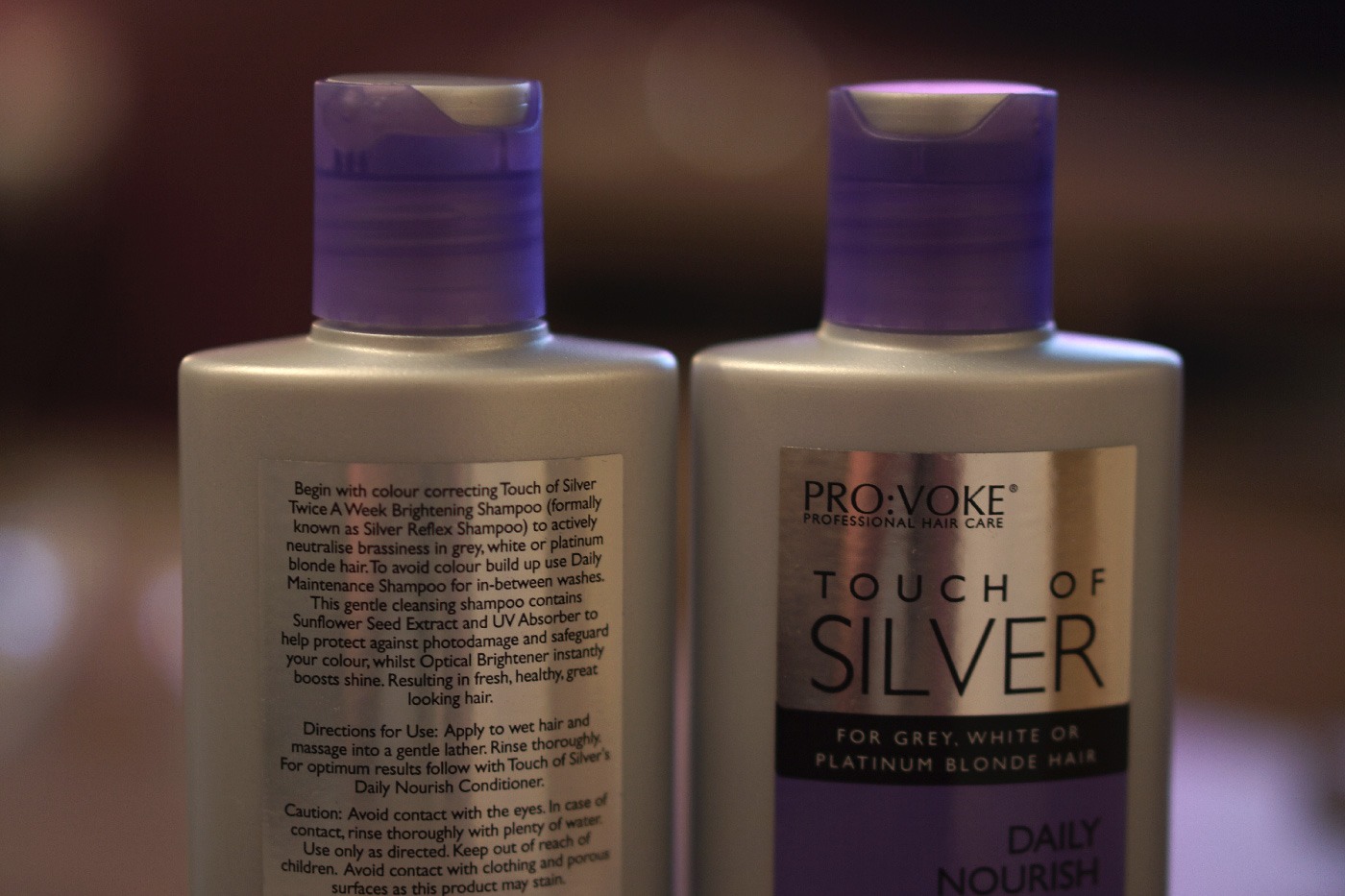 if you've recently bleached your hair & its yellowish, use silver