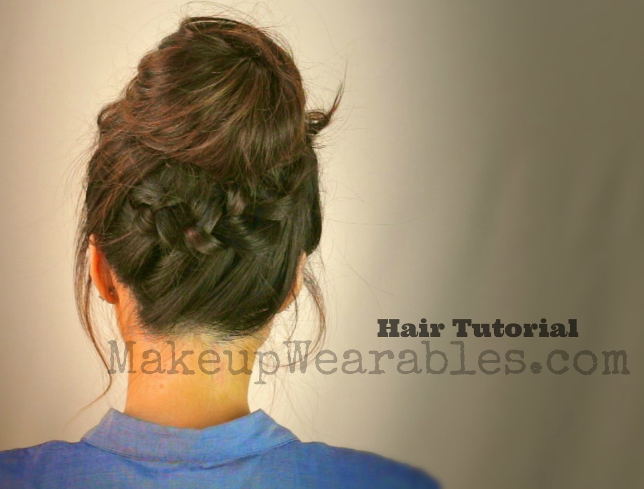 Braided Messy Bun Tutorial For Medium Long Hair Video By